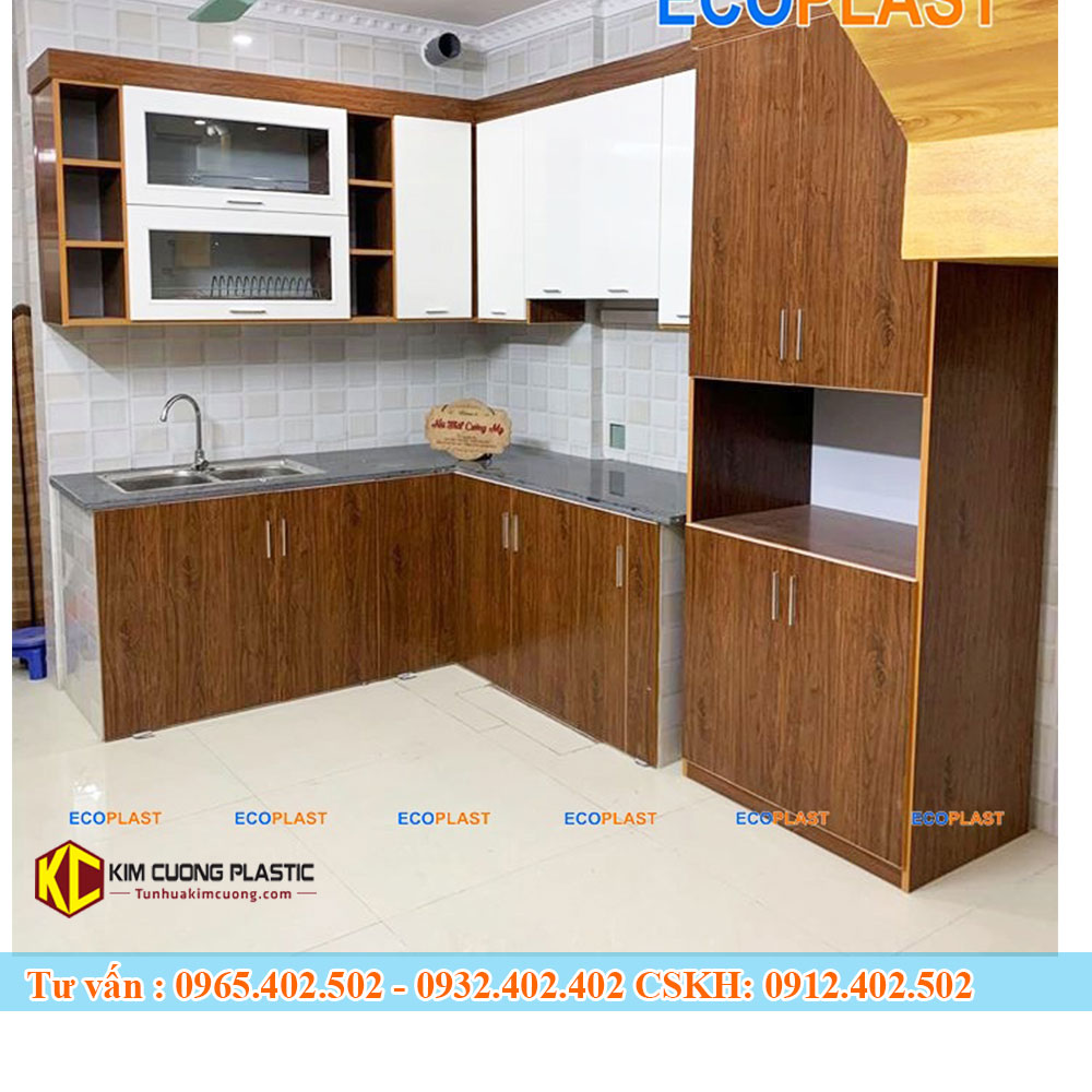 Tủ bếp nhựa đài loan KC A21ECO - Tủ Bếp Kim Cương